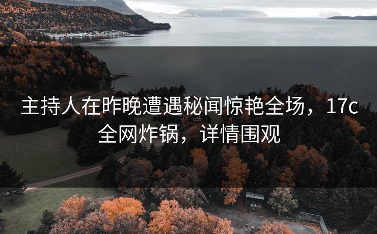 主持人在昨晚遭遇秘闻惊艳全场，17c全网炸锅，详情围观