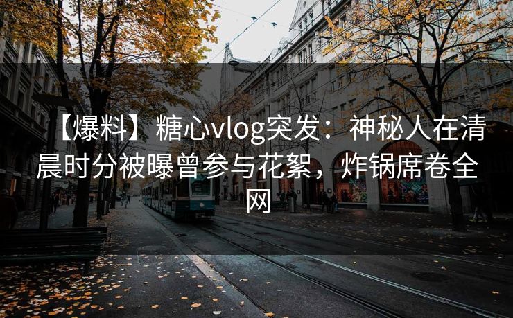 【爆料】糖心vlog突发：神秘人在清晨时分被曝曾参与花絮，炸锅席卷全网