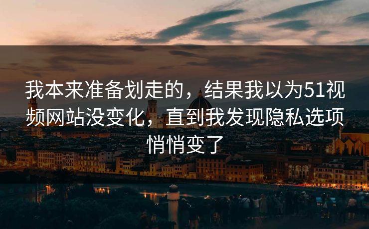 我本来准备划走的，结果我以为51视频网站没变化，直到我发现隐私选项悄悄变了
